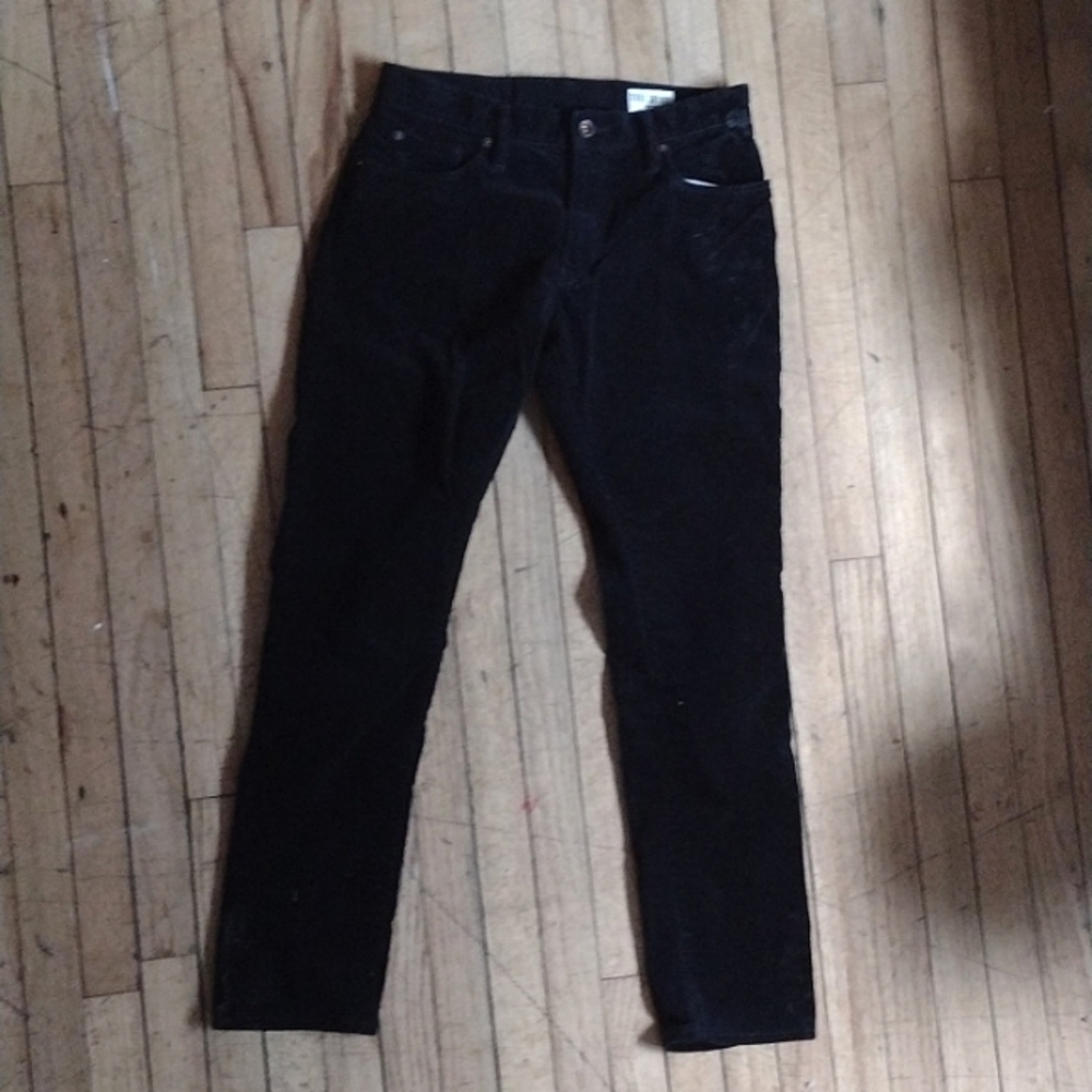 Todd Snyder Black Italian Stretch Corduroy Men's Straight Leg Pants 30x32